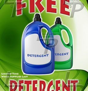 Free Detergent Blue Bottles